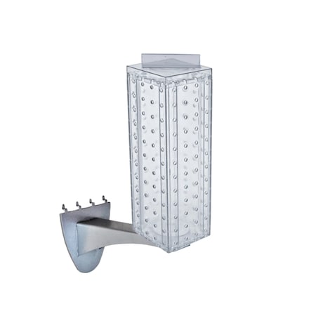 Azar Displays Four-sided 4"W x 12"H Pegboard Tower W/ Extension Rod 700231-CLR